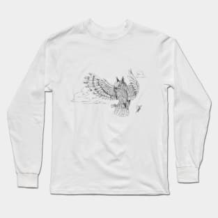 Owl - Drawing Art Long Sleeve T-Shirt